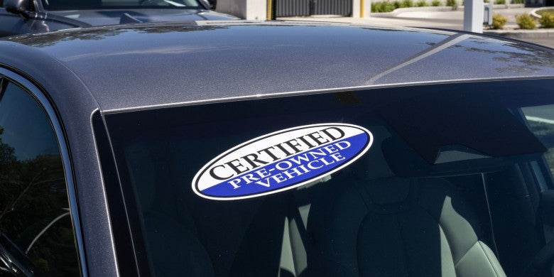 certified preowned vehicle sticker
